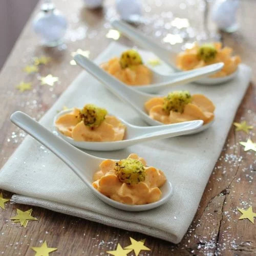 Mango Habanero Halibut Spoons